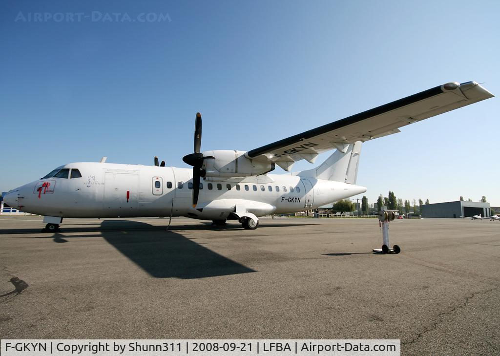 F-GKYN, 1988 ATR 42-300 C/N 095, Small Airlinair logo for this plane... Parked at LFBA waiting a new flight to ORY. Thanks so much to Mr Jeannine for the greatest moments ;-)