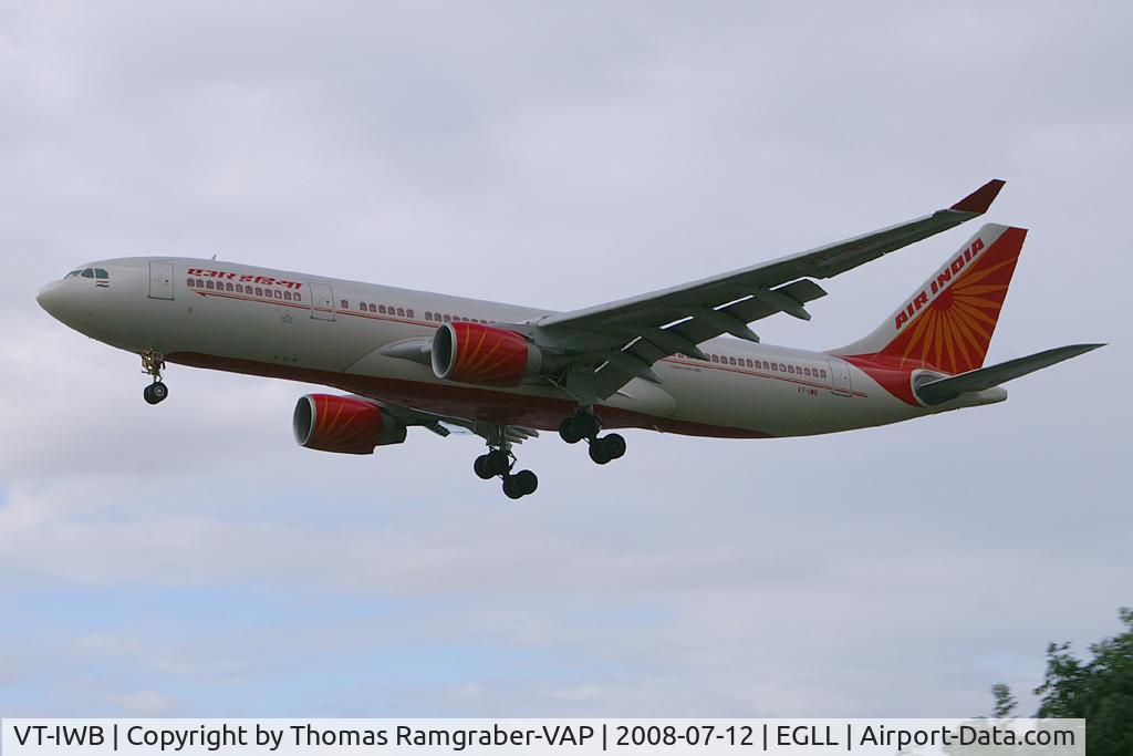 VT-IWB, 2000 Airbus A330-223 C/N 362, Air India Airbus A330-200