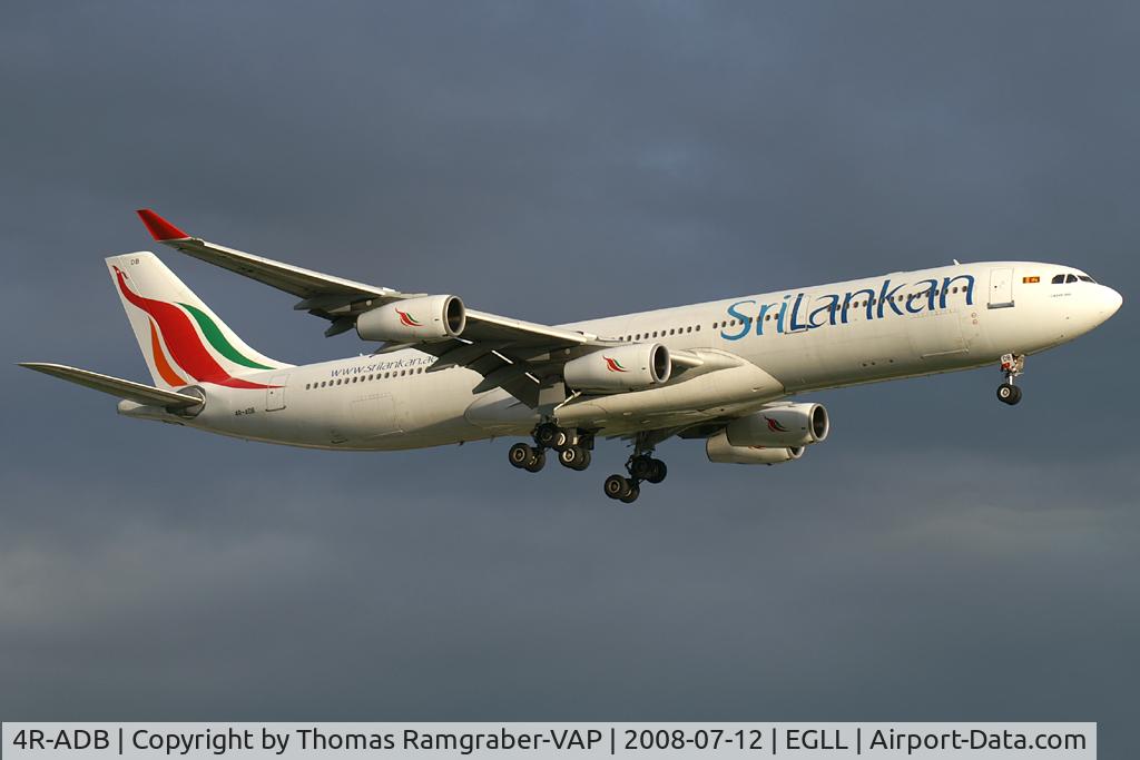 4R-ADB, 1994 Airbus A340-311 C/N 033, Srilankan Airlines Airbus A340-300