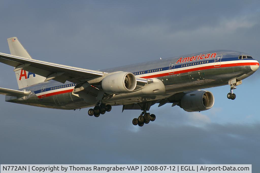 N772AN, 1999 Boeing 777-223 C/N 29580, American Airlines Boeing 777-200