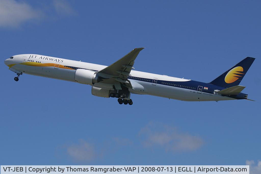 VT-JEB, 2007 Boeing 777-35R/ER C/N 35158/637, Jet Airways Boeing 777-300