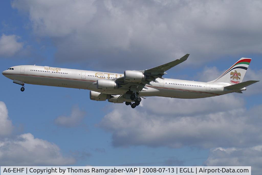 A6-EHF, 2007 Airbus A340-642X C/N 837, Etihad Airways Airbus A340-600