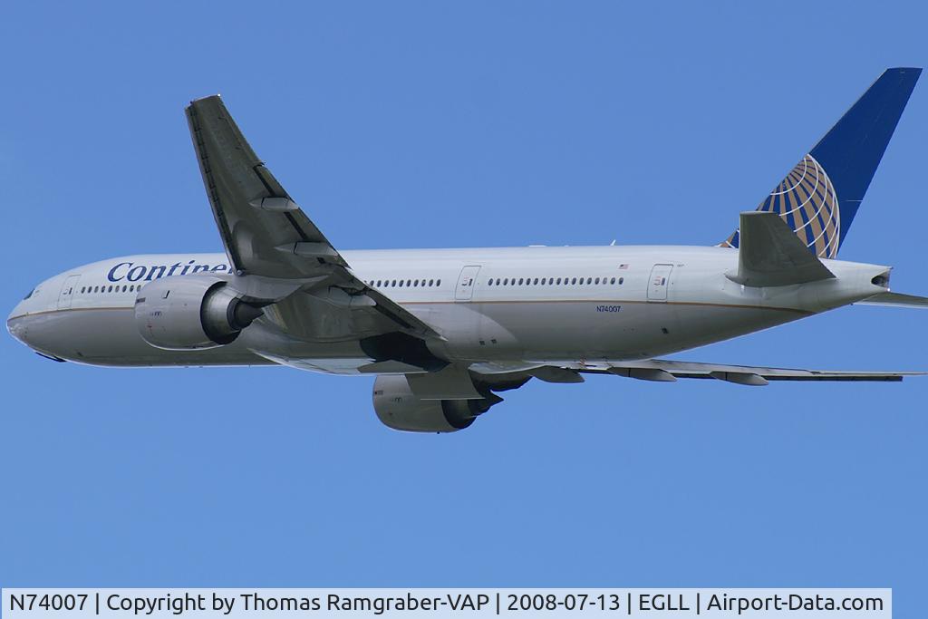 N74007, 1999 Boeing 777-224 C/N 29477, Continental Airlines Boeing 777-200
