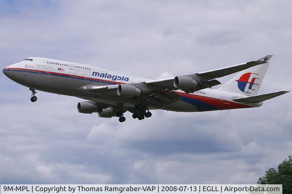 9M-MPL, 1998 Boeing 747-4H6 C/N 28428, Malaysia Airlines Boeing 747-400