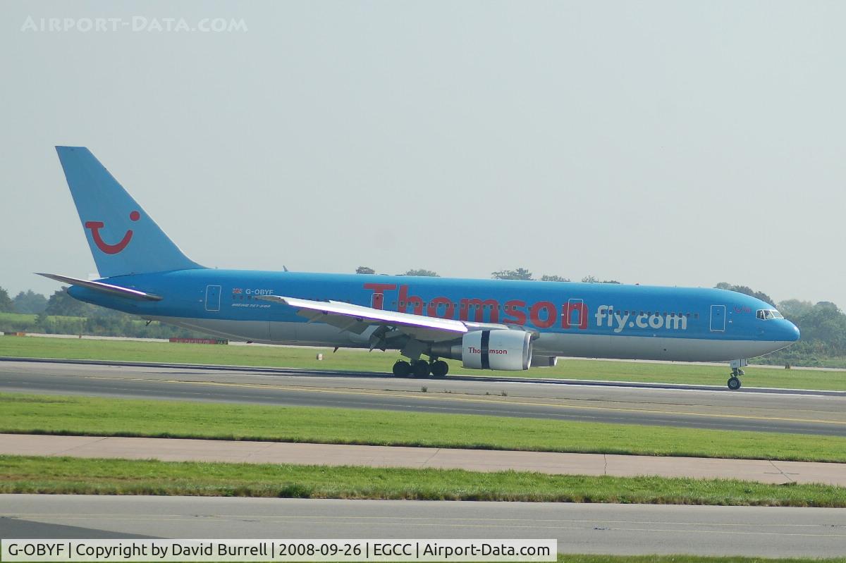 G-OBYF, 1998 Boeing 767-304 C/N 28208, Thomson - Landing