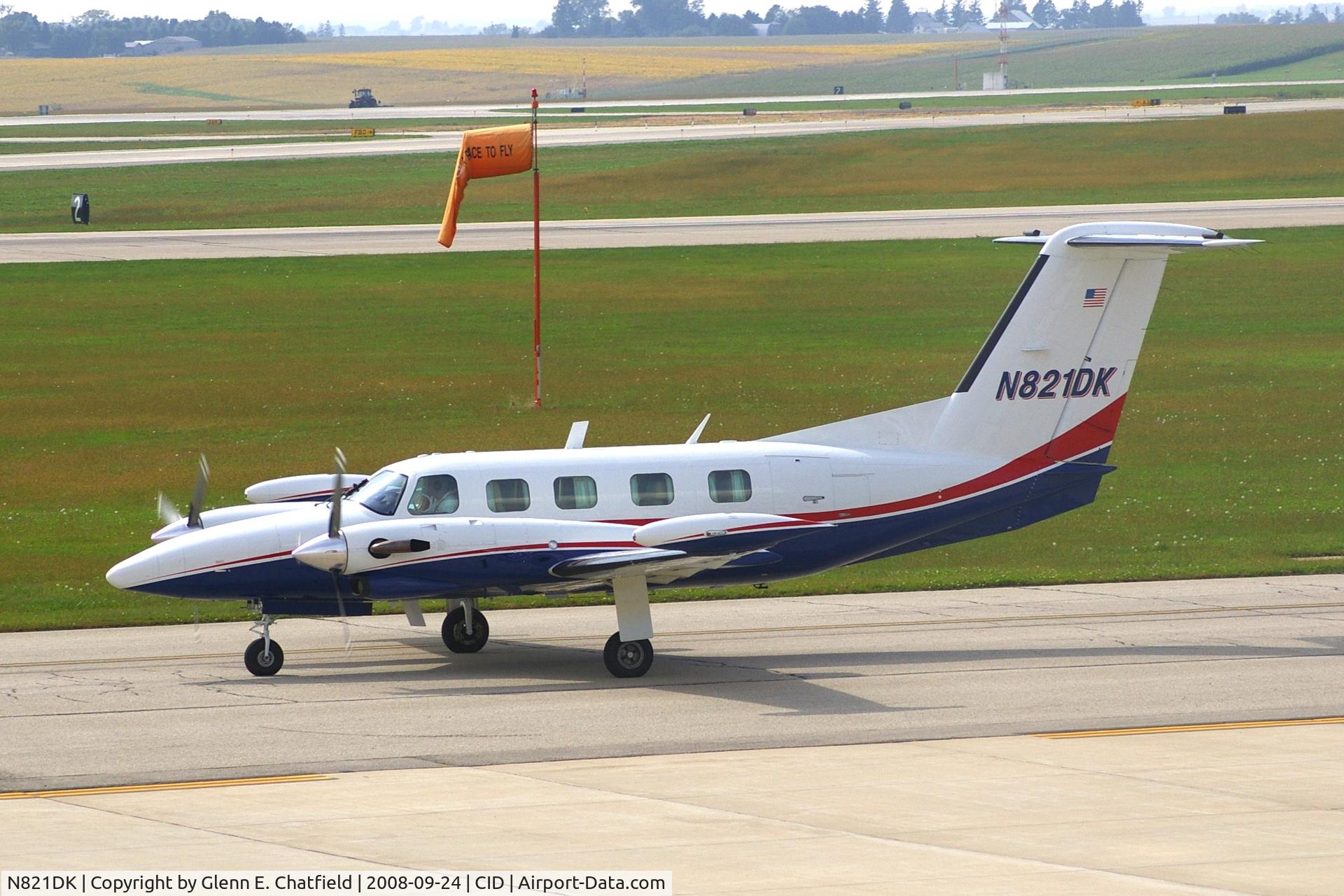 N821DK, 1981 Piper PA-42 C/N 42-8001061, Taxiing to Runway 27 for departure.