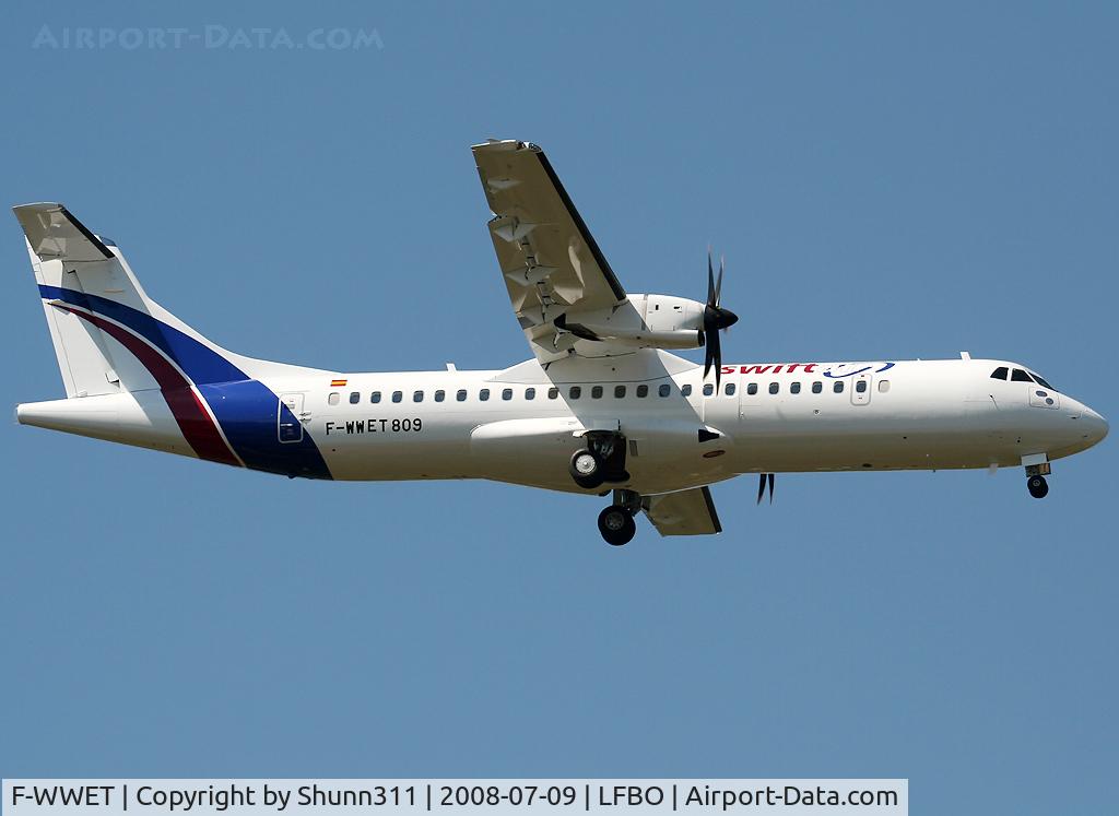 F-WWET, 2008 ATR 72-212A C/N 809, C/n 809 - To be EC-KUL