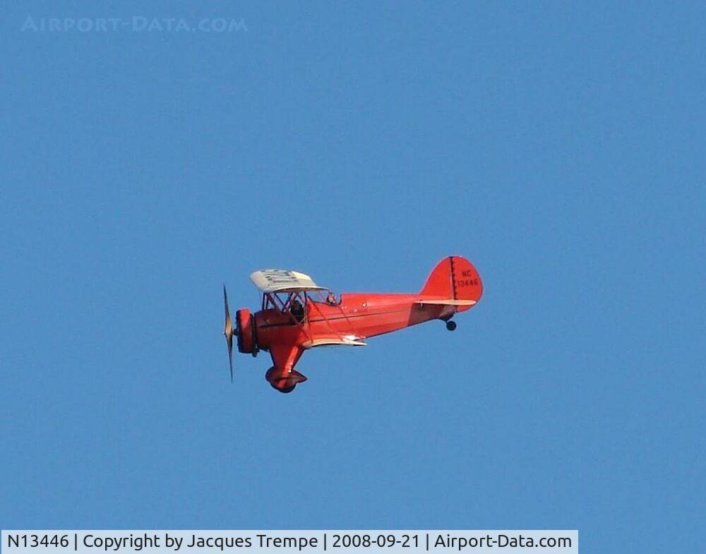 N13446, 1933 Waco UBF C/N 3765, Over Sohier Park, Maine