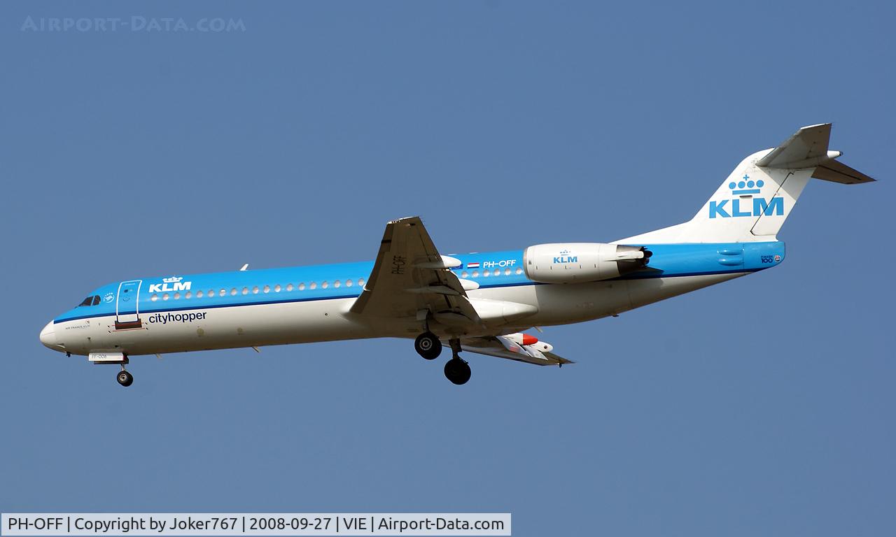 PH-OFF, 1989 Fokker 100 (F-28-0100) C/N 11274, KLM cityhopper Fokker F-100