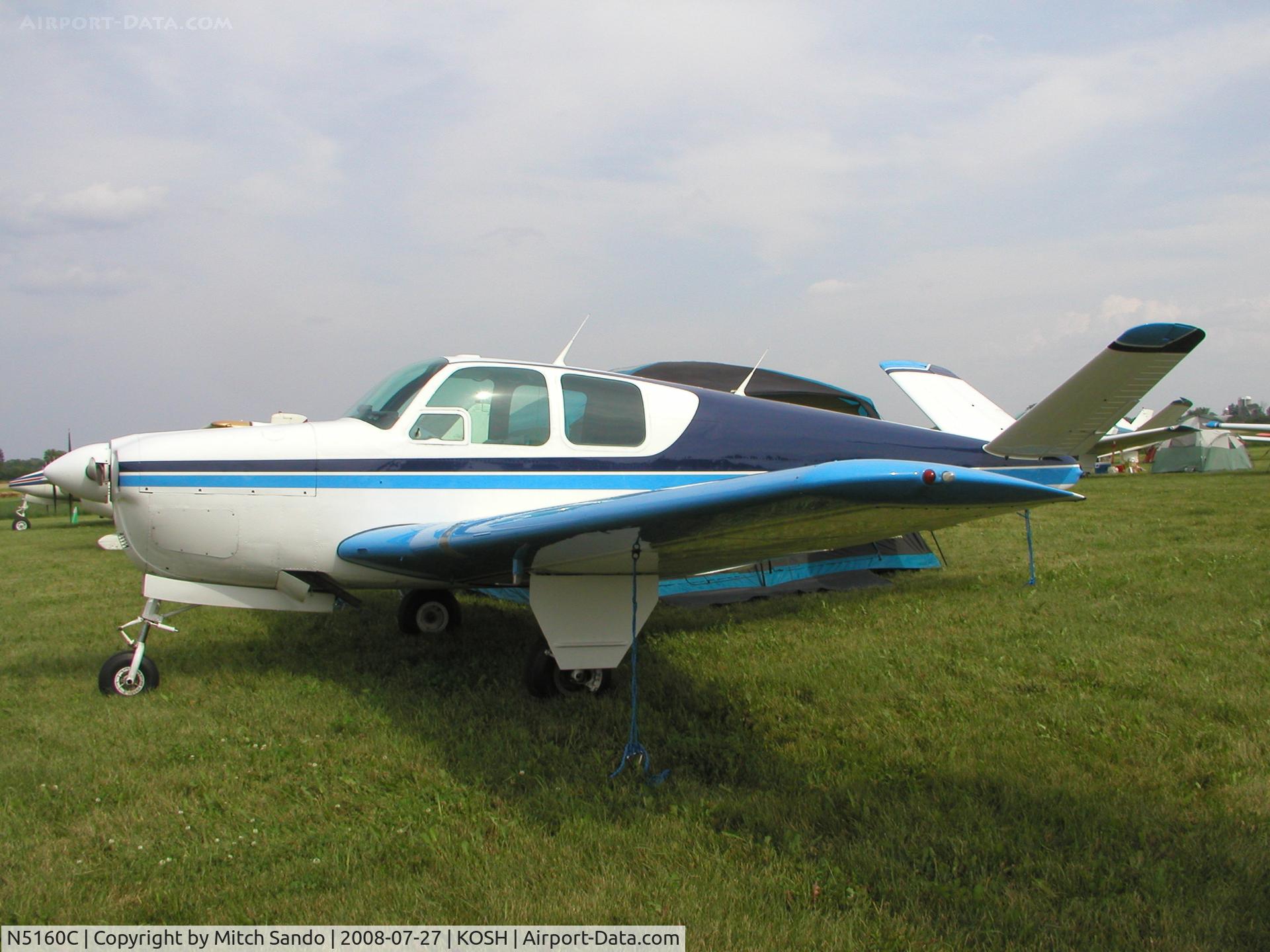 N5160C, 1950 Beech B35 Bonanza C/N D-2445, EAA AirVenture 2008.