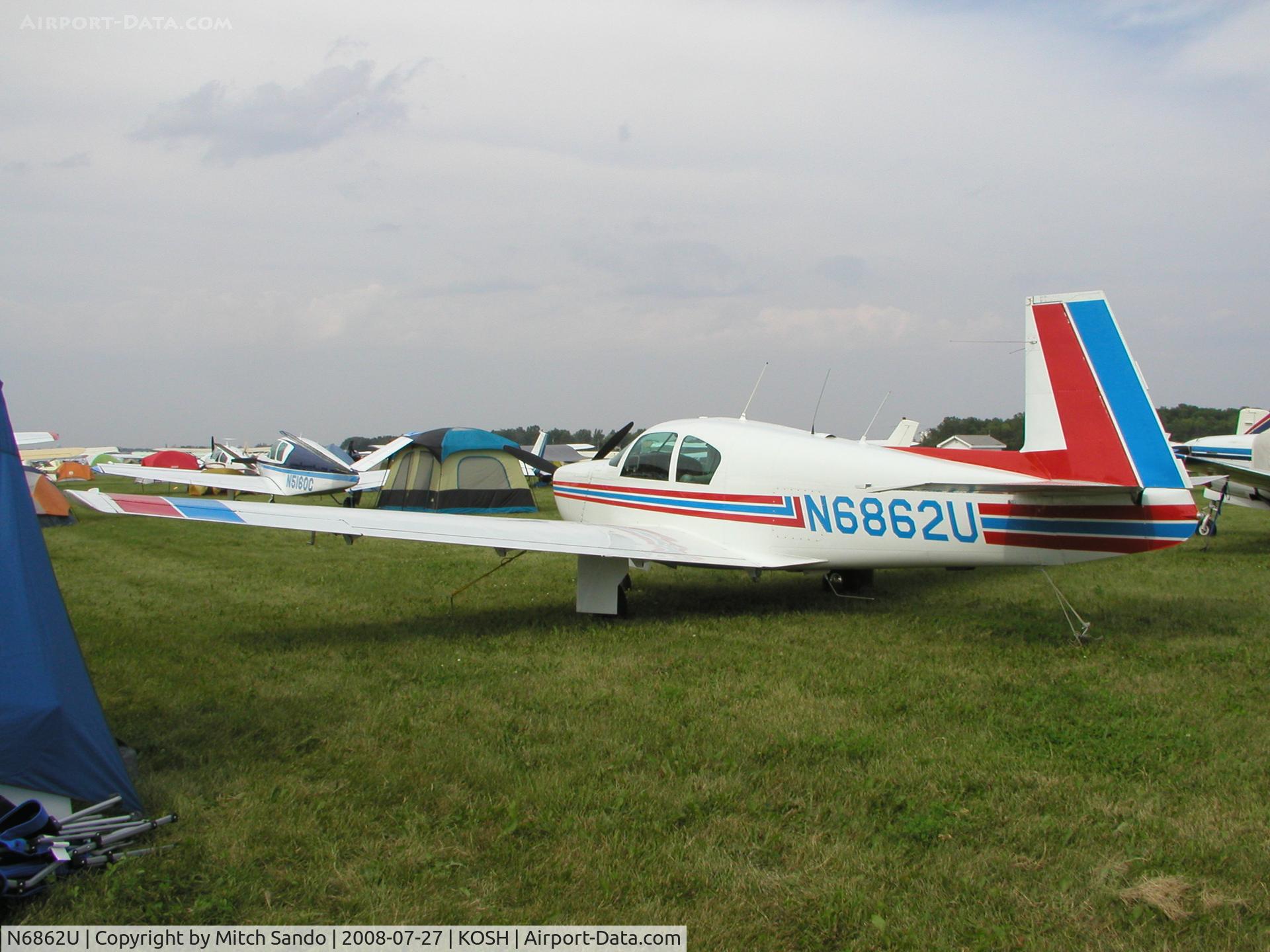 N6862U, 1963 Mooney M20C Ranger C/N 2566, EAA AirVenture 2008.
