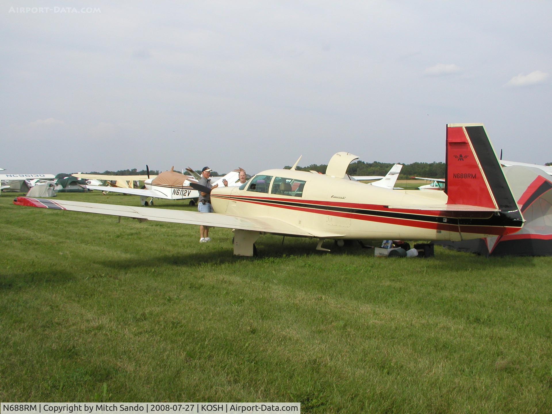 N688RM, 1967 Mooney M20F Executive C/N 670272, EAA AirVenture 2008.