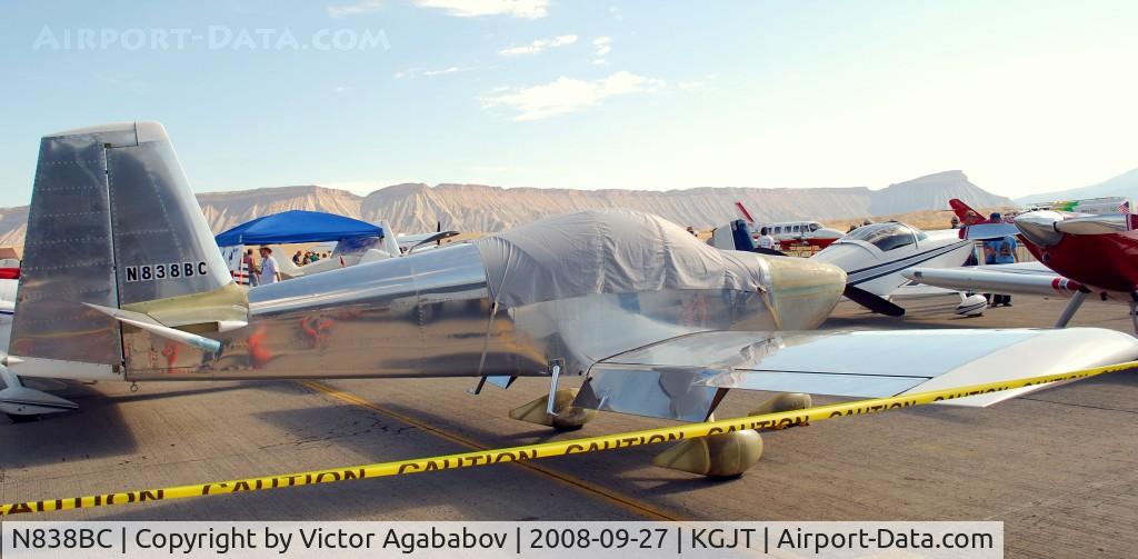 N838BC, 2008 Vans RV-7A C/N 71432, At Grand Junction Airshow.