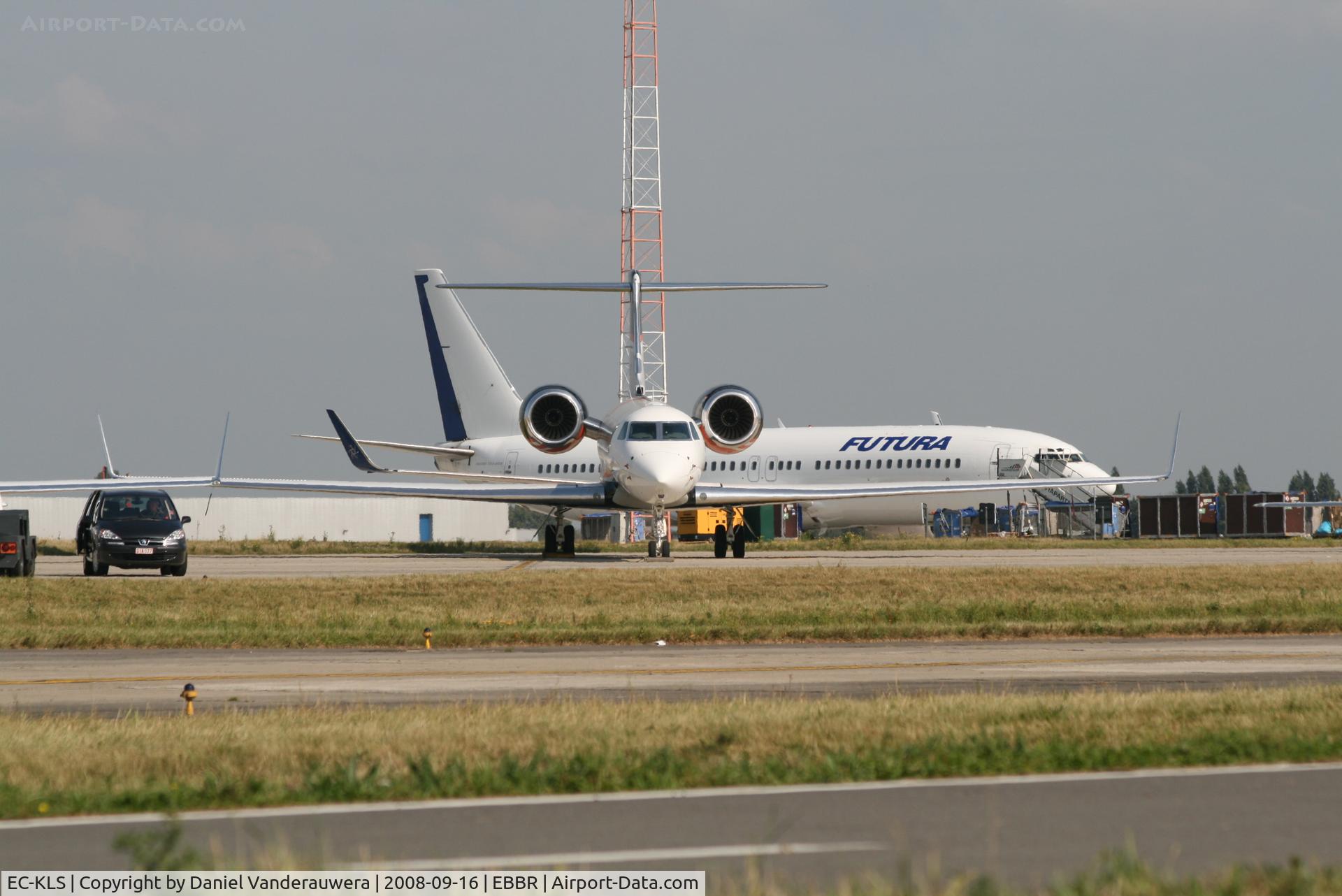 EC-KLS, 2007 Gulfstream Aerospace GV-SP (G550) C/N 5162, parked on General Aviation apron (Abelag)
