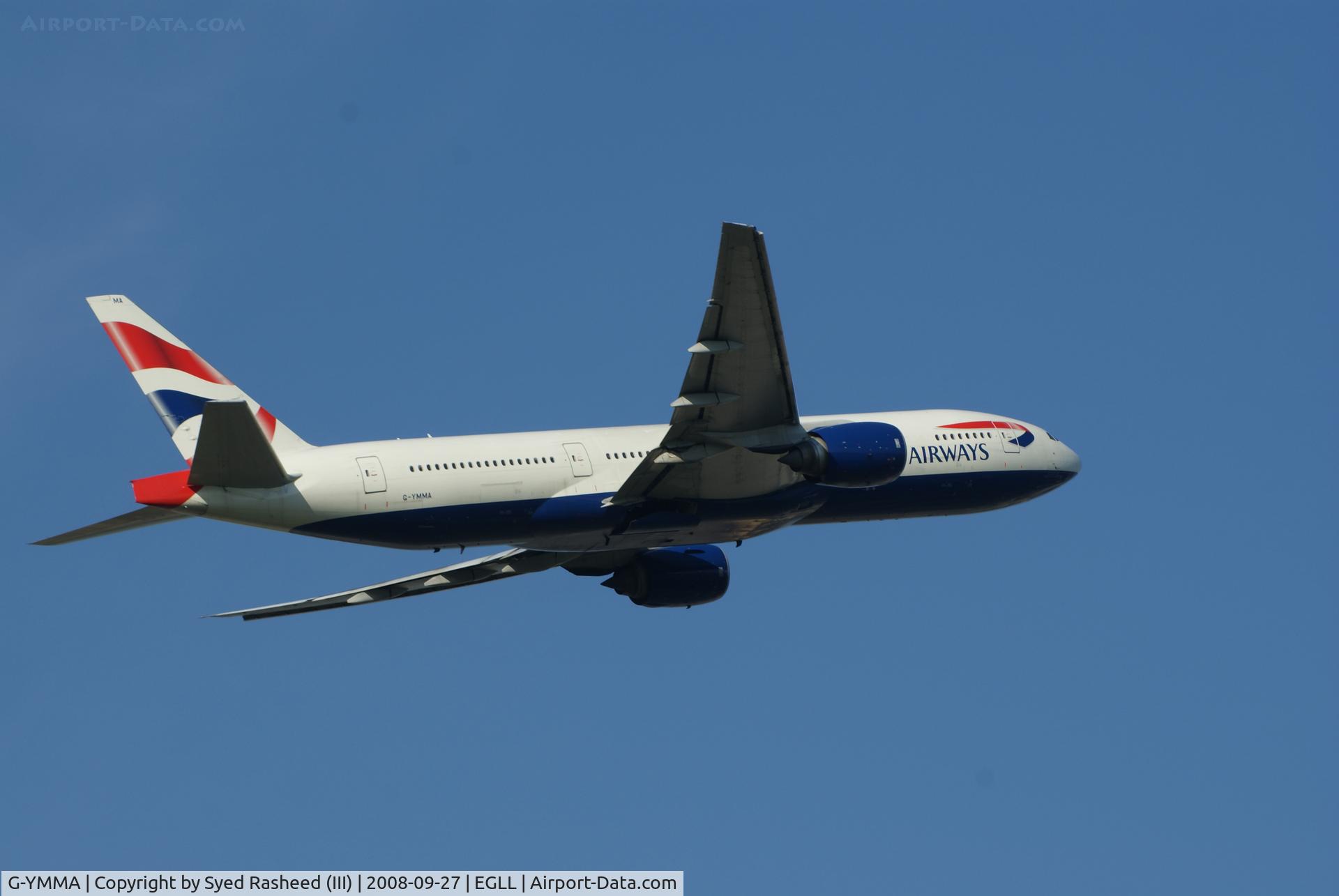 G-YMMA, 1999 Boeing 777-236 C/N 30302, Departing 09R EGLL