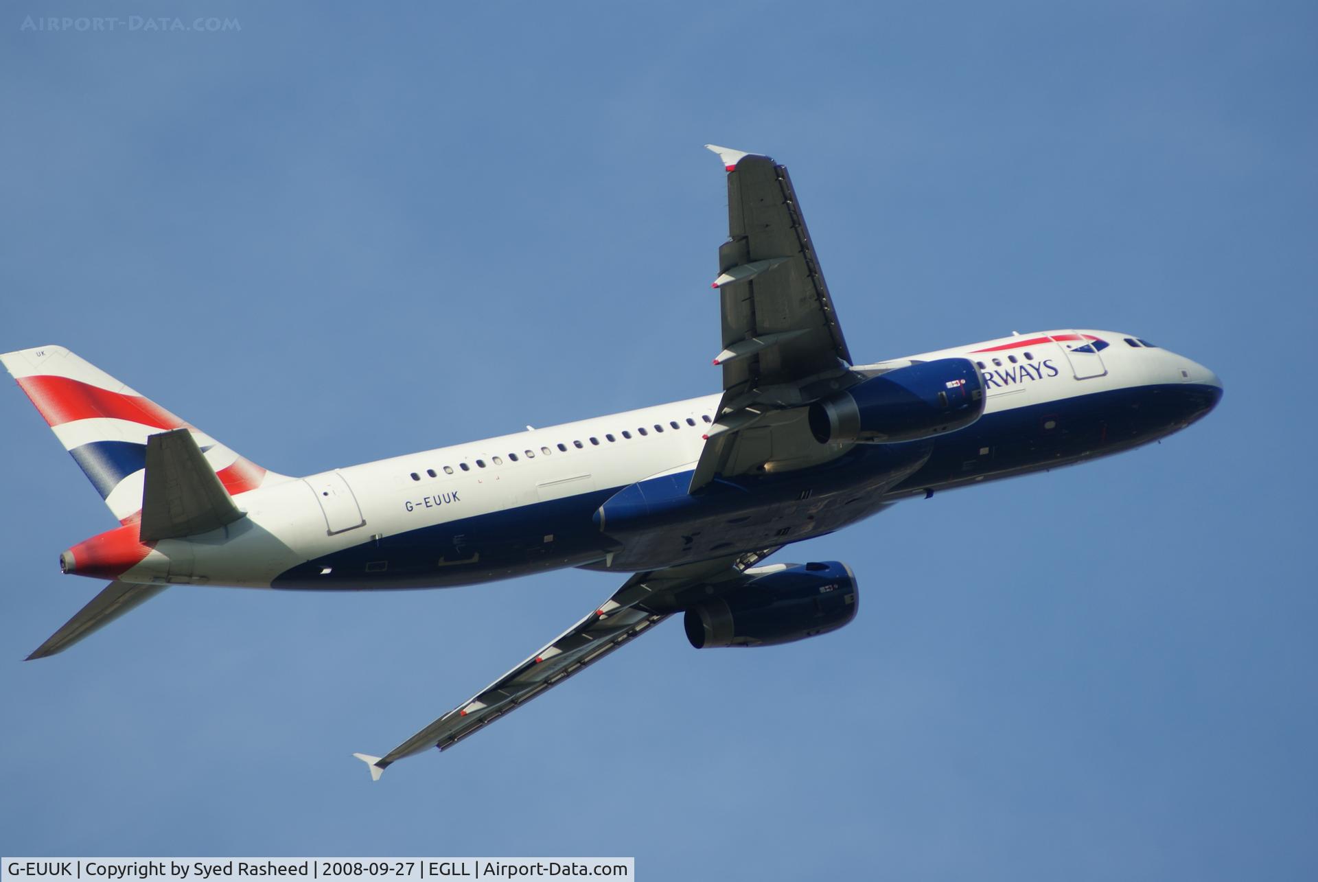 G-EUUK, 2002 Airbus A320-232 C/N 1899, British Airways A320-232 departing 09R