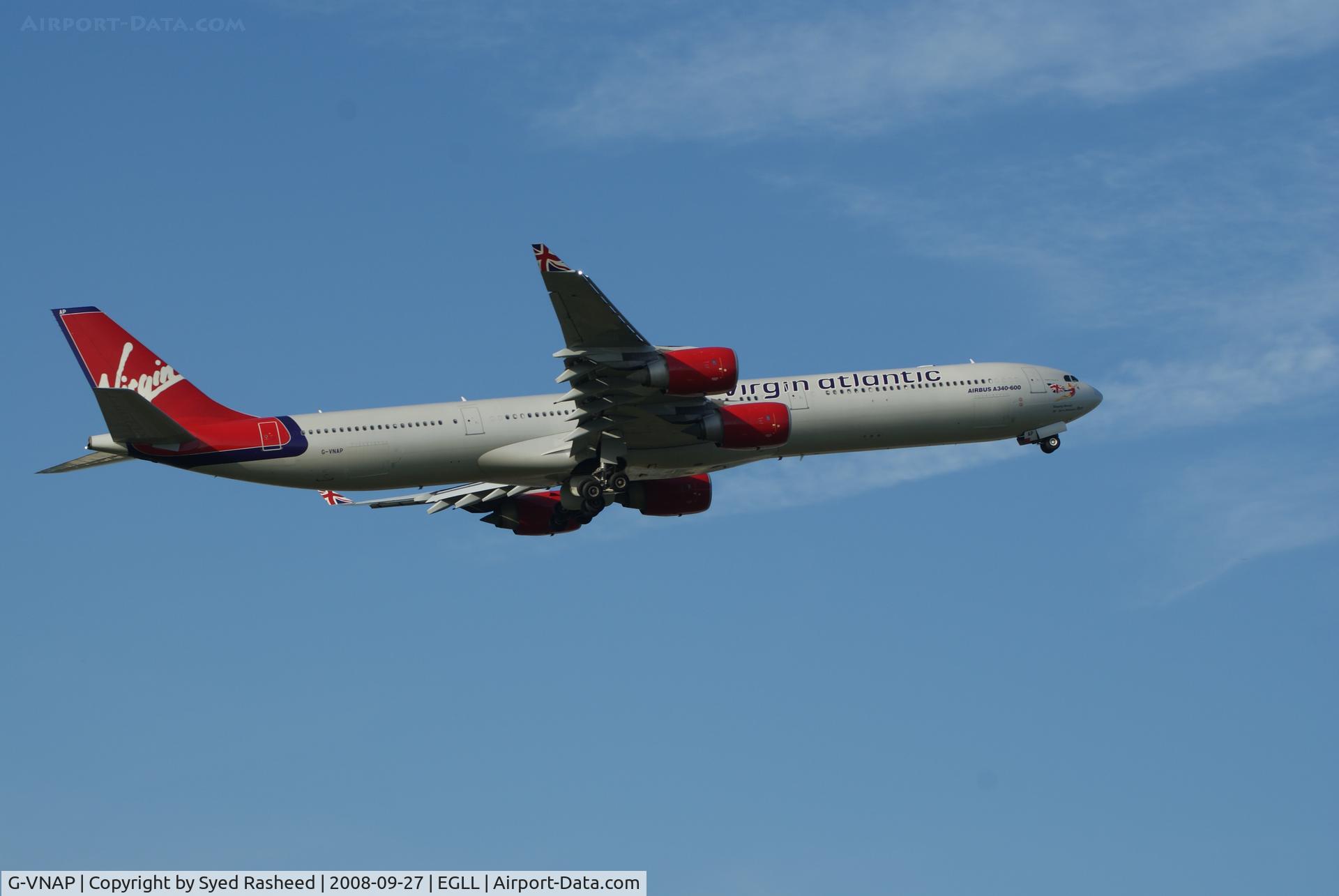 G-VNAP, 2005 Airbus A340-642 C/N 622, VIR A346 departing 09R