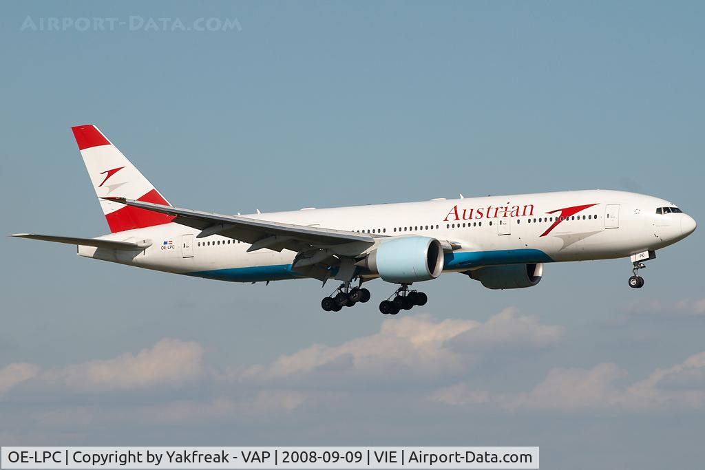 OE-LPC, 2002 Boeing 777-2Z9/ER C/N 29313, Austrian Airlines Boeing 777-200