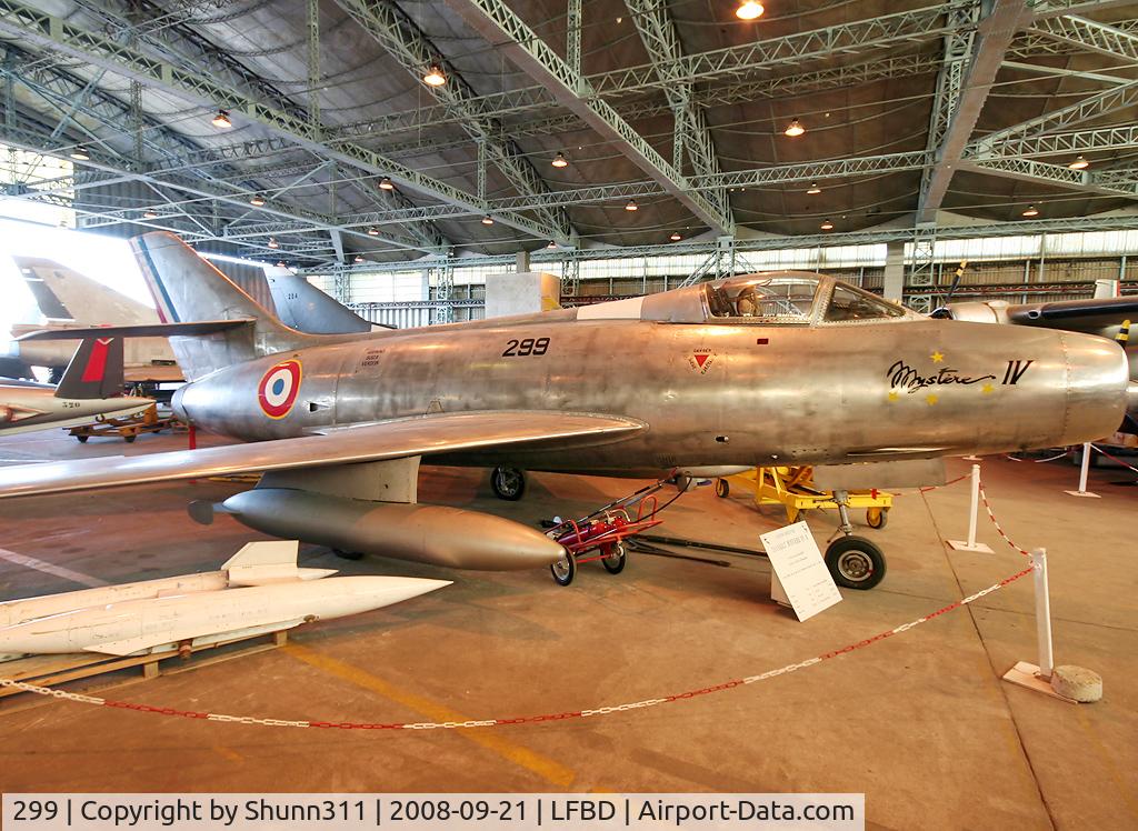 299, Dassault Mystere IVA C/N 299, Mystere IVA preserved in the CAEA Museum...