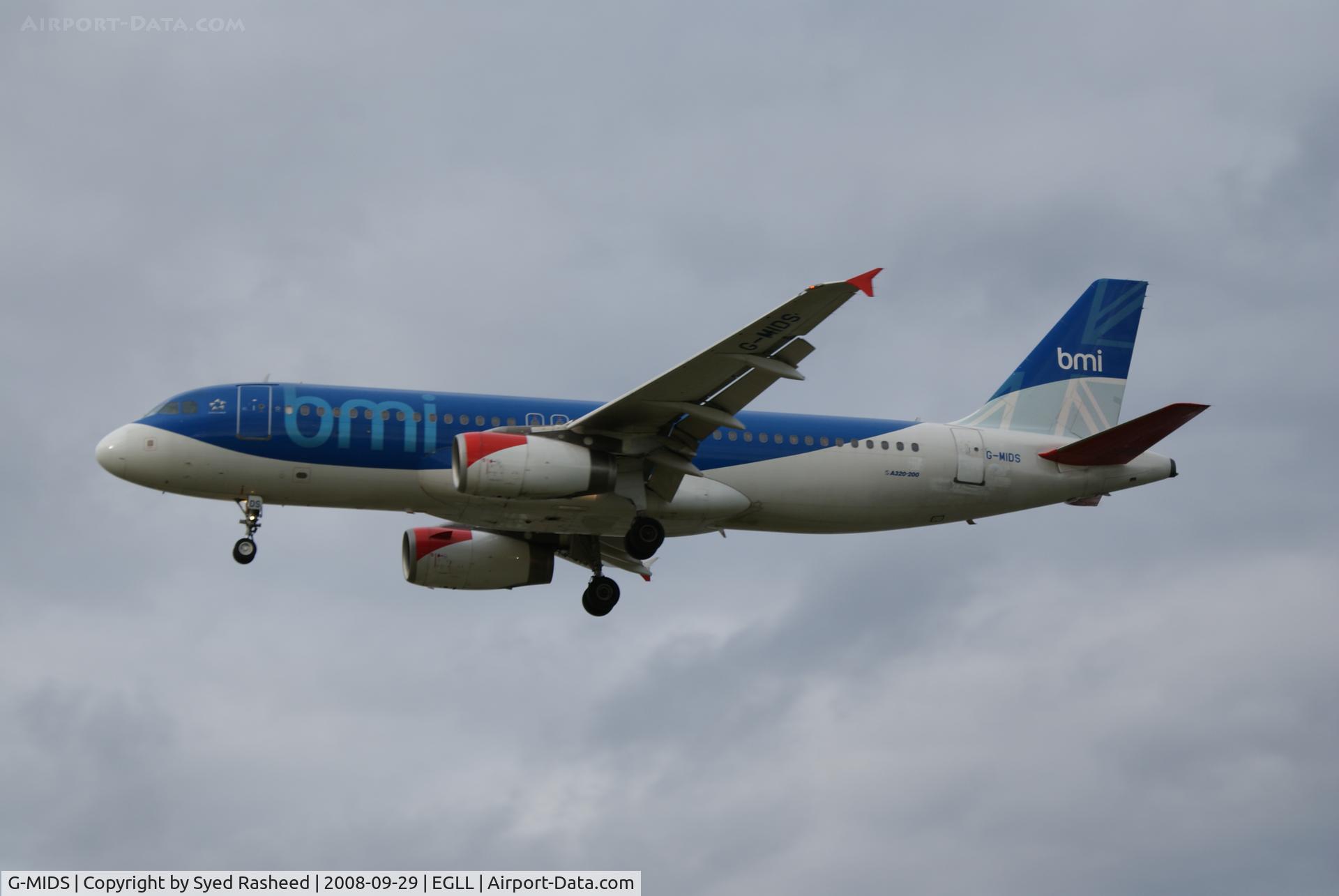 G-MIDS, 2001 Airbus A320-232 C/N 1424, BMI on finals 27L