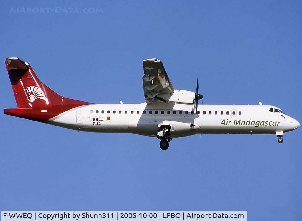 F-WWEQ, 2005 ATR 72-212A C/N 694, C/n 694 - To be 5R-MJE