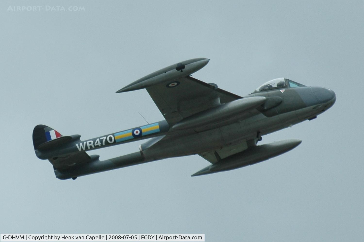 G-DHVM, 1954 De Havilland (F+W Emmen) DH-112 Venom FB.50 C/N 752, Venom FB at RNAS Yeovilton Air Day 2008.