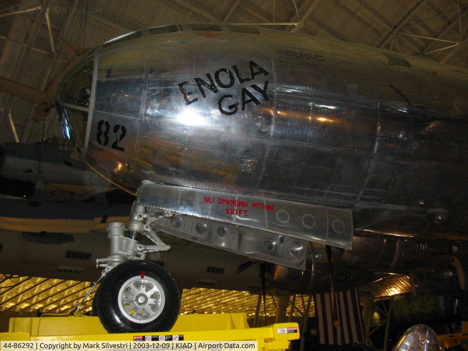 44-86292, 1944 Boeing B-29-45-MO Superfortress C/N Not found 44-86292, Steven F. Udvar-Hazy Center - Day before opening to Public