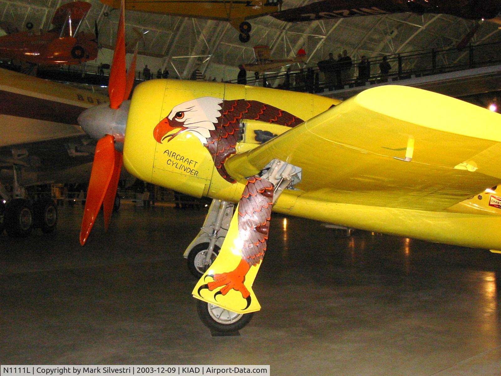 N1111L, 1948 Grumman F8F-2 (G58) Bearcat C/N D.1020, Steven F. Udvar-Hazy Center - Day before opening to Public