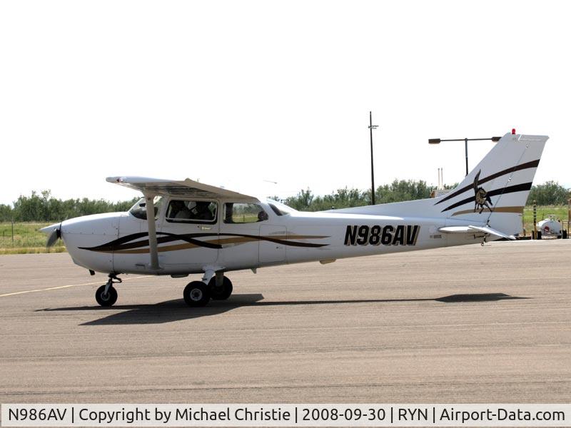 N986AV, 1998 Cessna 172R C/N 17280580, On the ramp at Ryan Airfield, Az