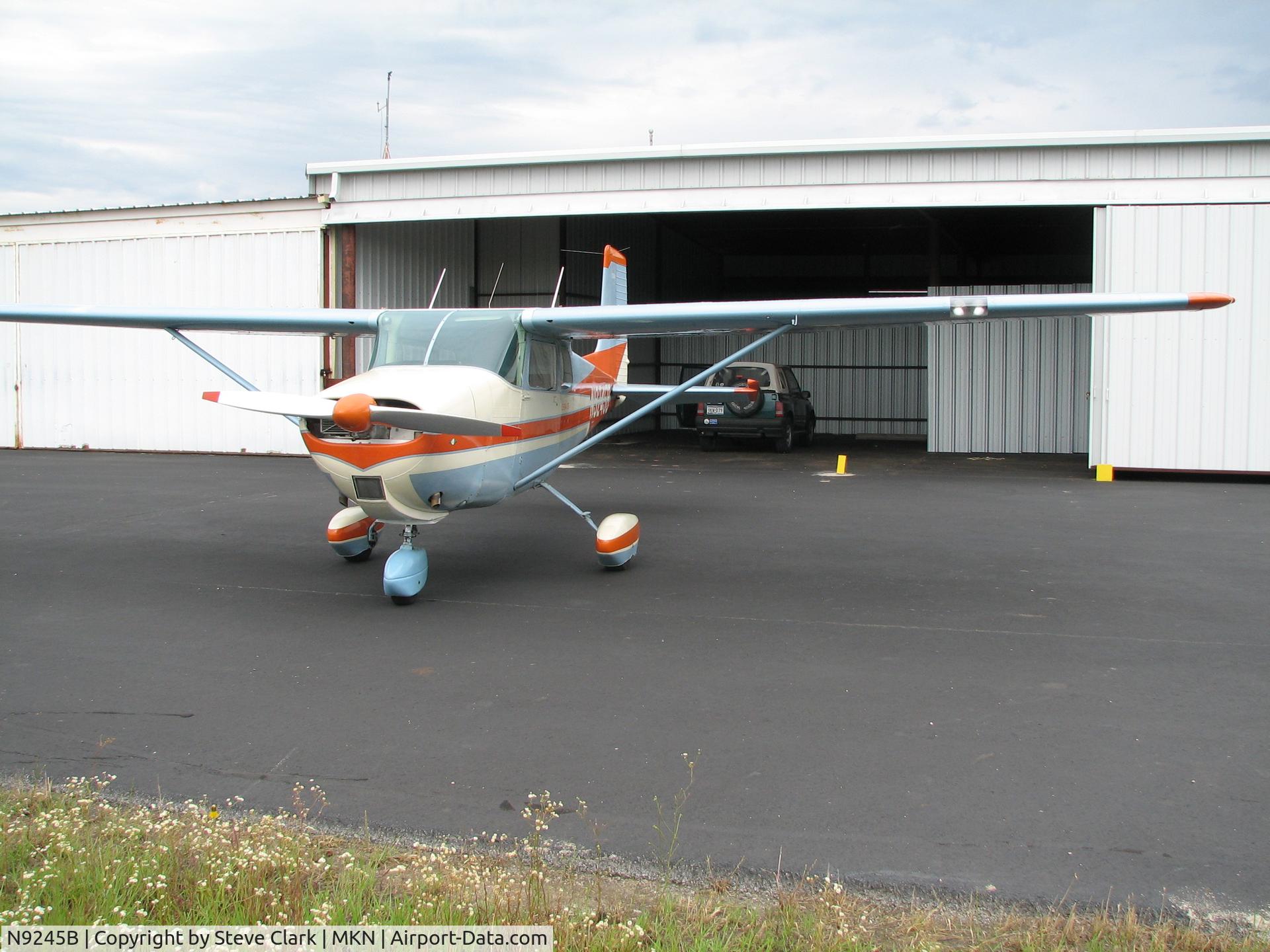 N9245B, 1958 Cessna 175 Skylark C/N 55045, taken at the hanger at Comanche Airport Comanche Texas