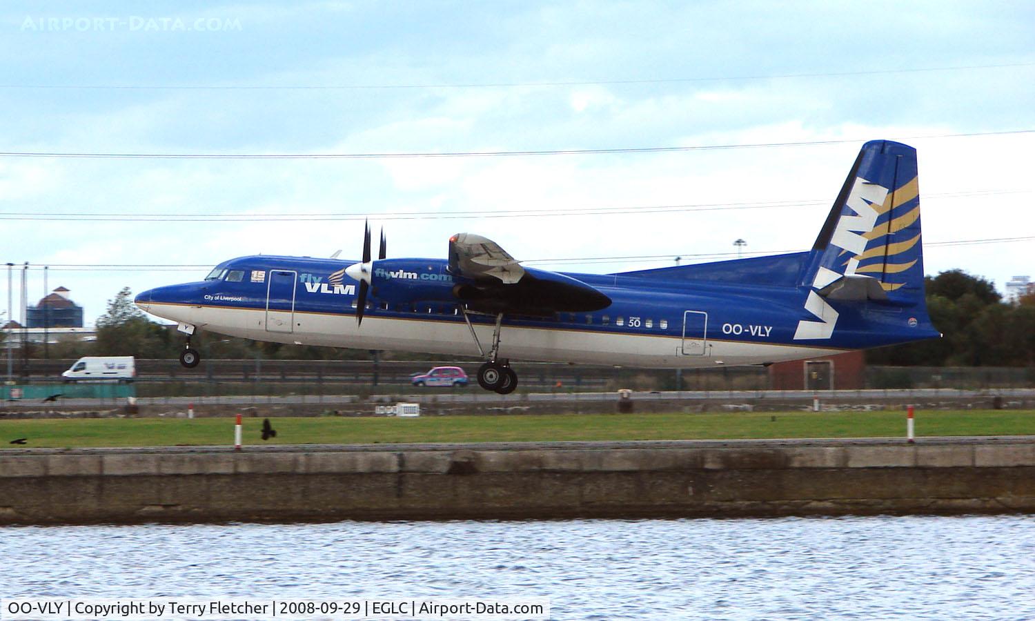 OO-VLY, 1990 Fokker 50 C/N 20181, VLM Fokker 50 in standard scheme at London City