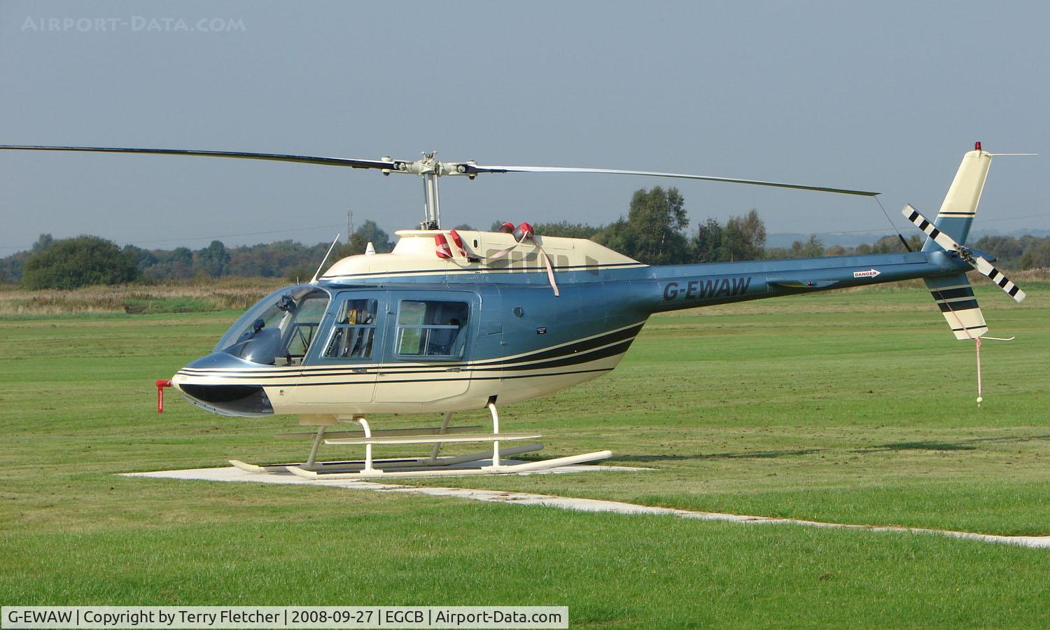 G-EWAW, 1987 Bell 206B-3 JetRanger III C/N 3955, photographed at Manchester Barton Open Day in Sept 2008