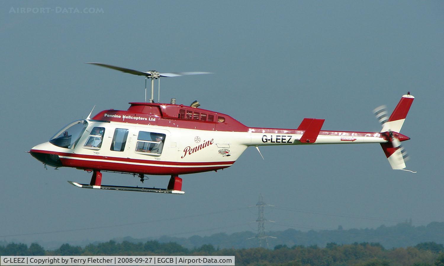 G-LEEZ, 1983 Bell 206L-1 LongRanger II C/N 45761, Pennine Helicopter's Bell 206L-1 photographed at Manchester Barton Open Day in Sept 2008
