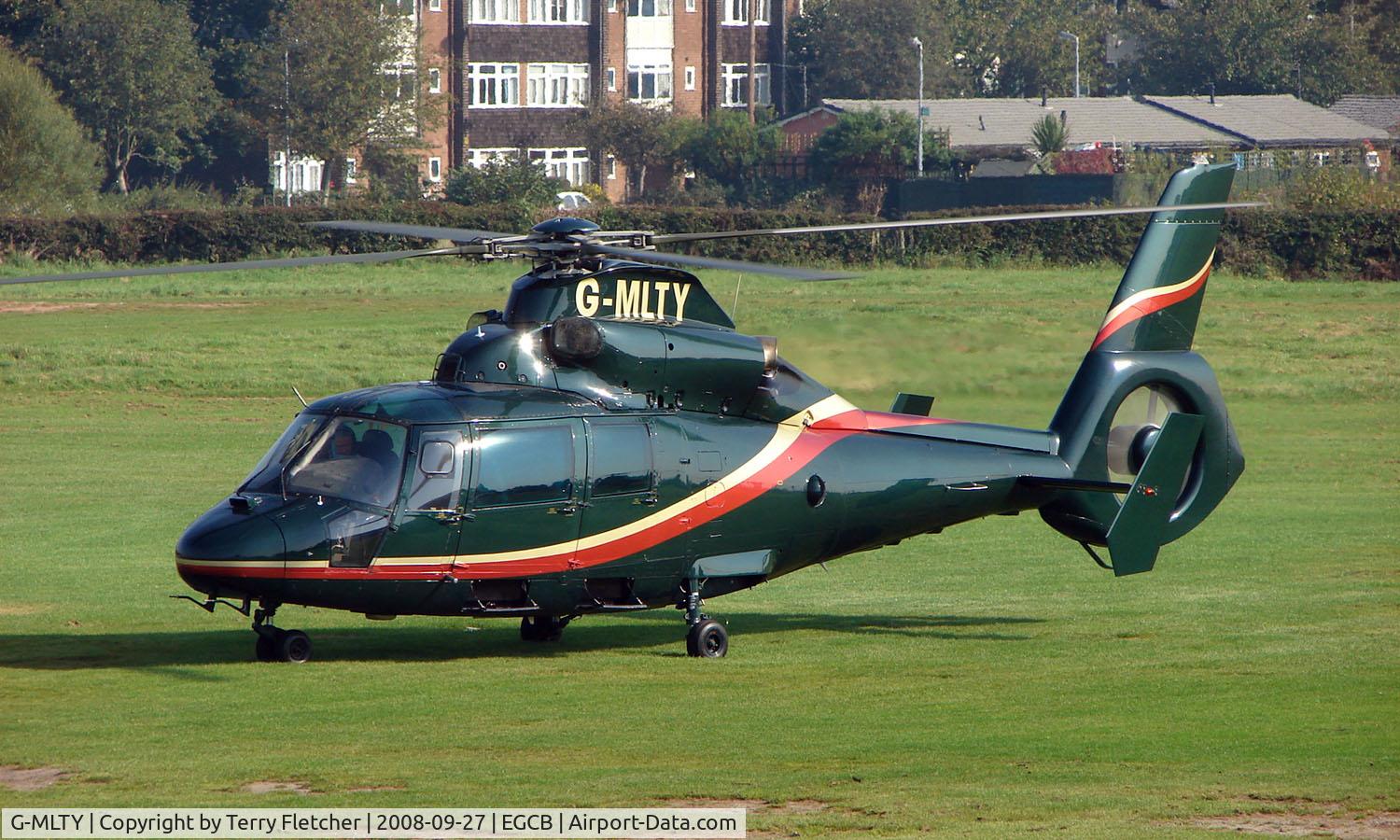 G-MLTY, 1991 Aerospatiale AS-365N-2 Dauphin C/N 6431, Aerospatiale AS365N2 photographed at Manchester Barton Open Day in Sept 2008