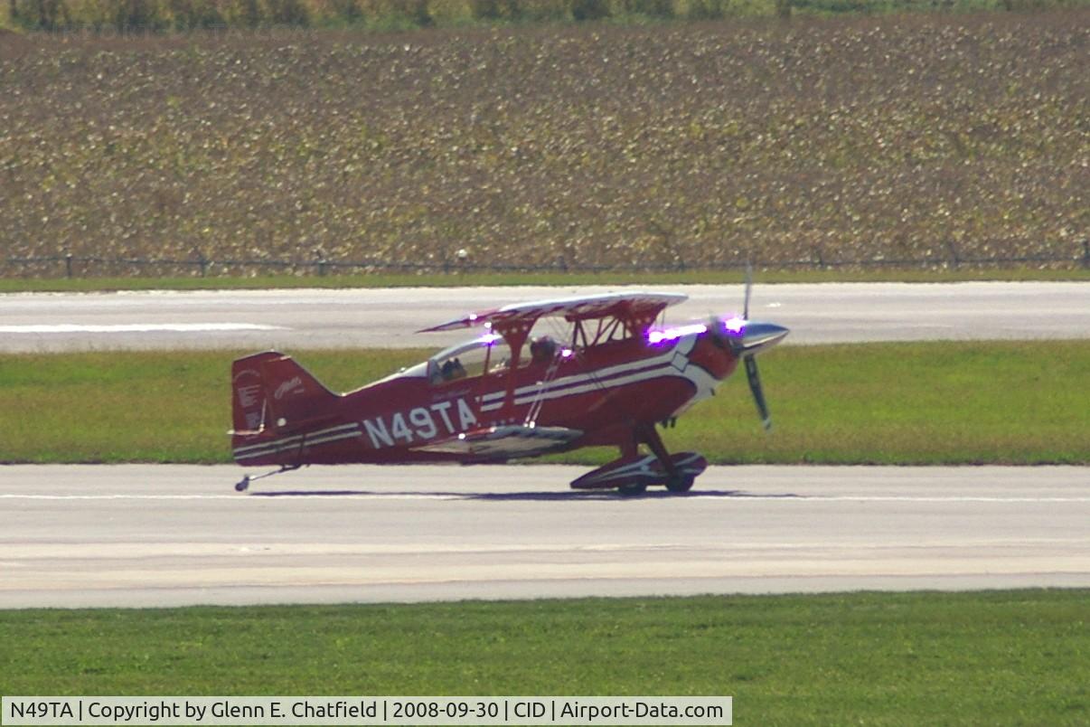 N49TA, 2003 Aviat Pitts S-2C Special C/N 6049, Rolling out on Runway 31, seen from my office window.