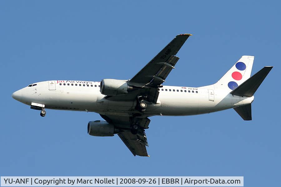 YU-ANF, 1985 Boeing 737-3H9 C/N 23330/1136, Landing at Brussels Airport