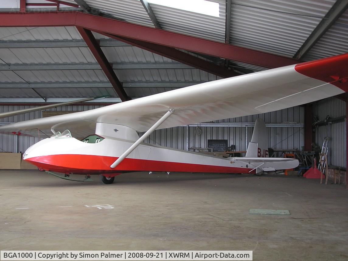 BGA1000, Slingsby T-21B Sedbergh C/N 1309, Slingsby T21B hangared at Wormingford