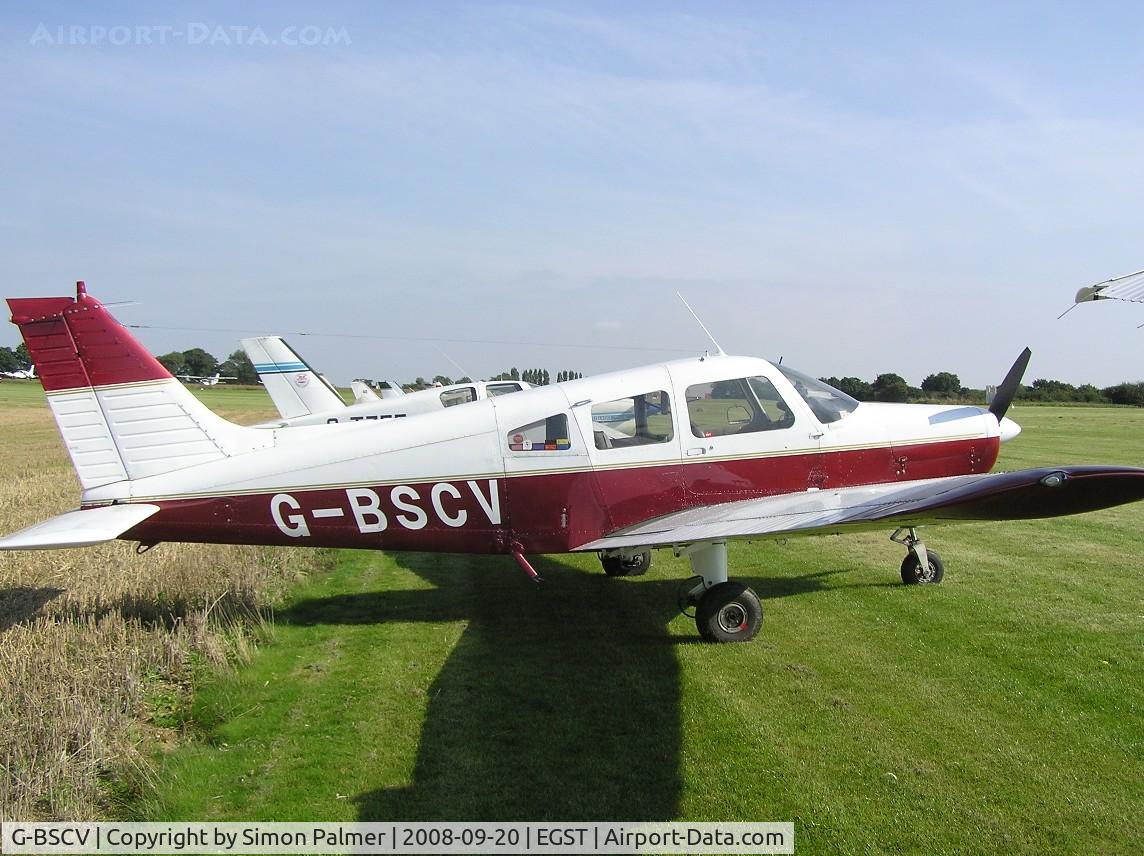G-BSCV, 1977 Piper PA-28-161 Warrior ll C/N 28-7816135, PA-28 visiting Elmsett from nearby Earls Colne