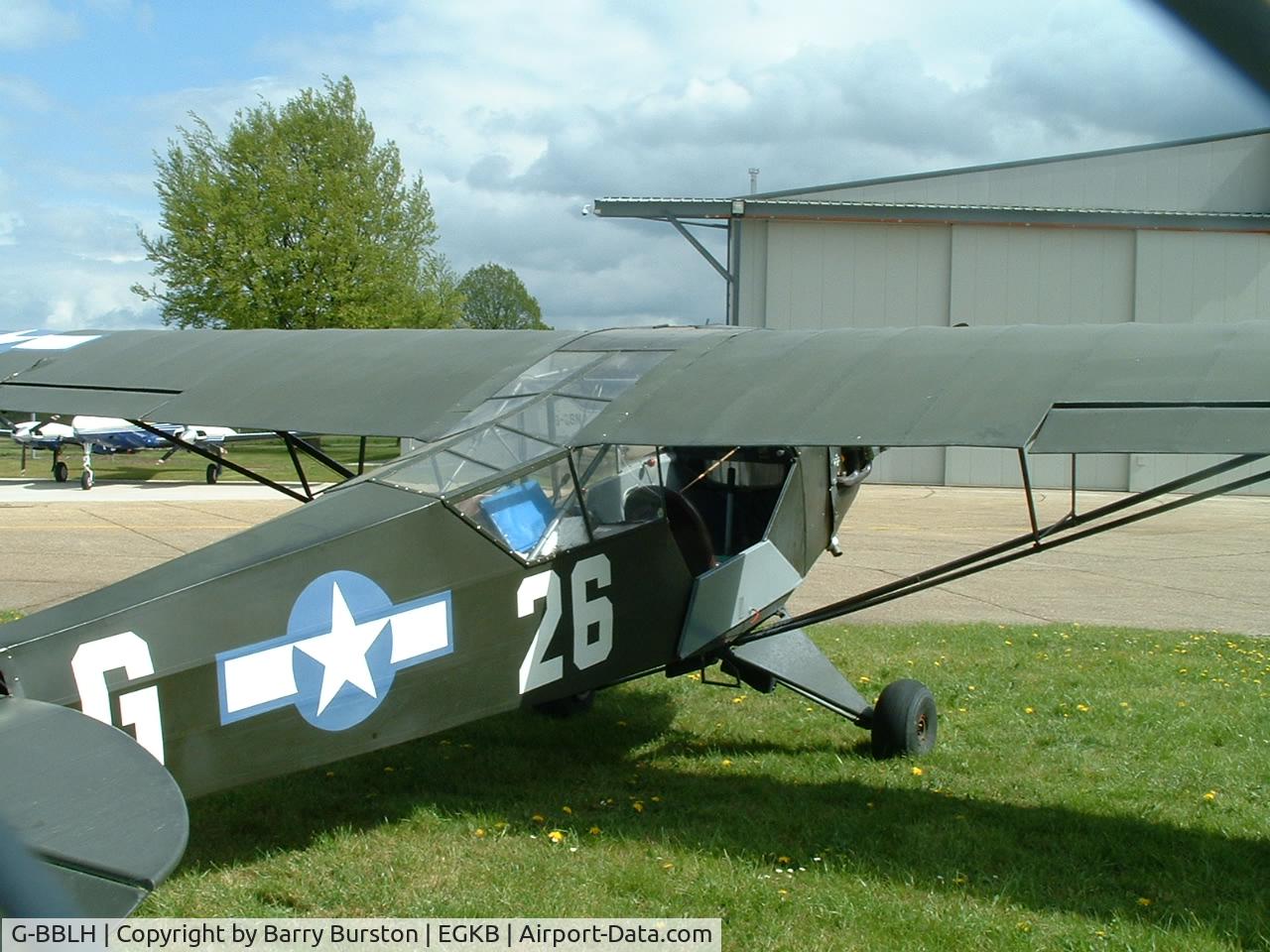 G-BBLH, 1943 Piper J3C-65 Cub Cub C/N 10549, Taken outside the Shipping & Airlines hanger at Biggin Hill