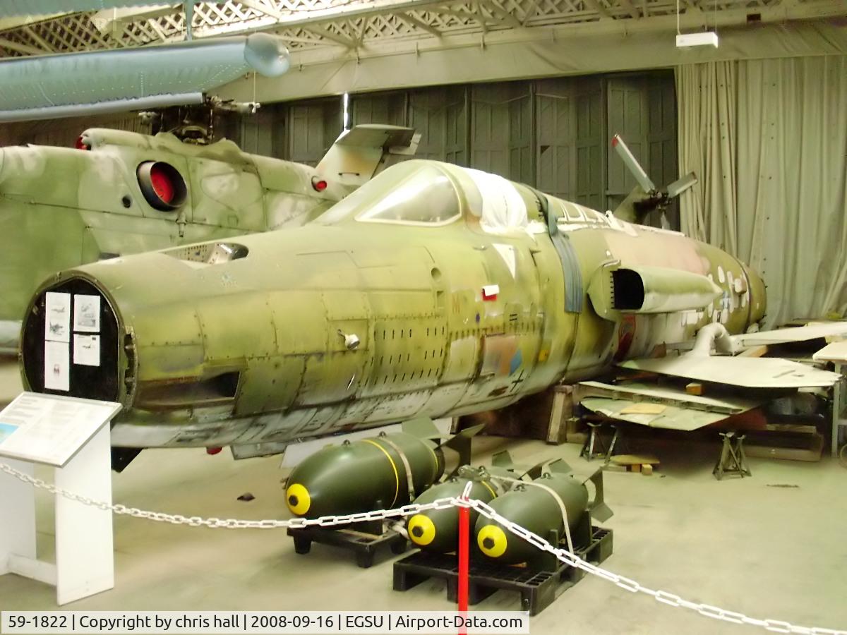59-1822, 1959 Republic F-105D Thunderchief C/N D92, this aircraft saw active service throughout the Vietnam War with the 44th TFS. awaiting restoration at Duxford