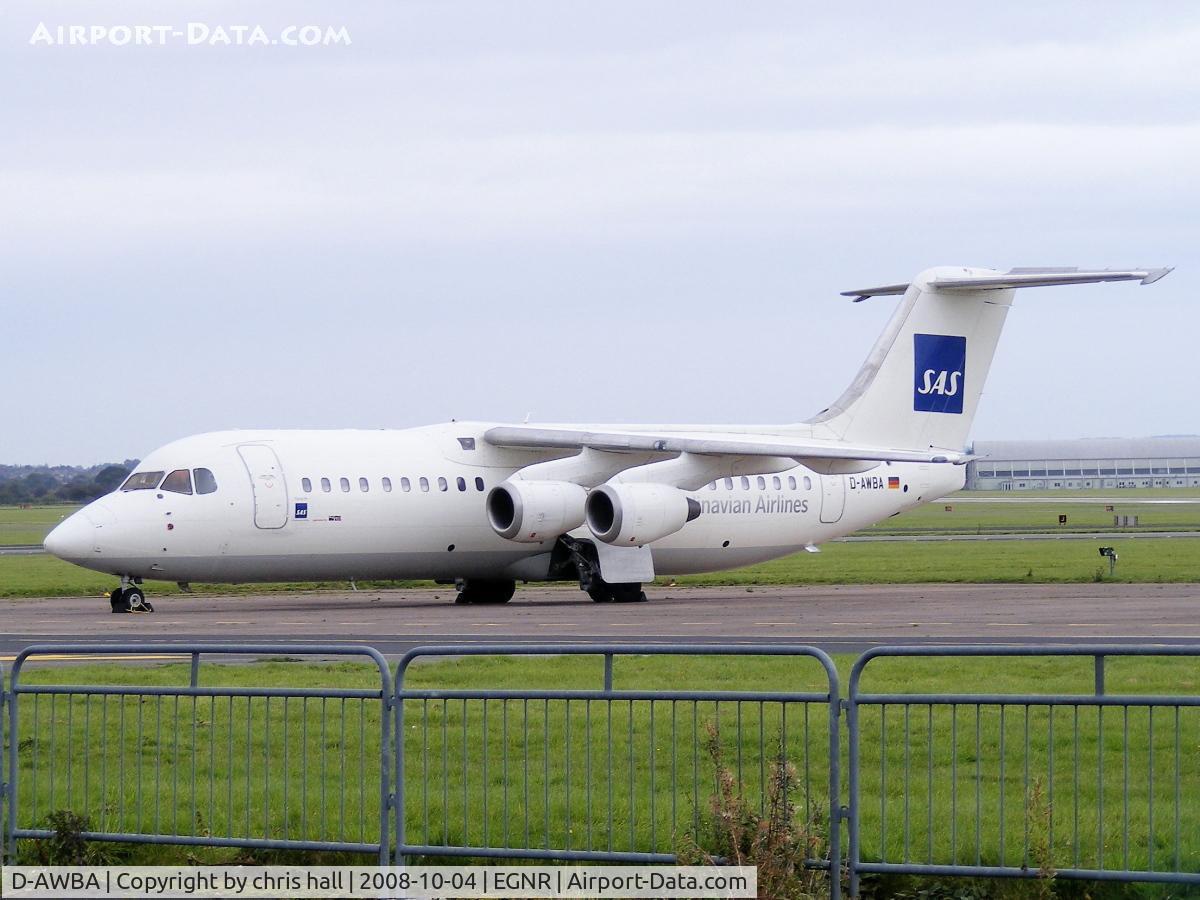 D-AWBA, 1989 British Aerospace BAe.146-300 C/N E3134, Operated by WDL Aviation wearing Scandinavian Airlines colours