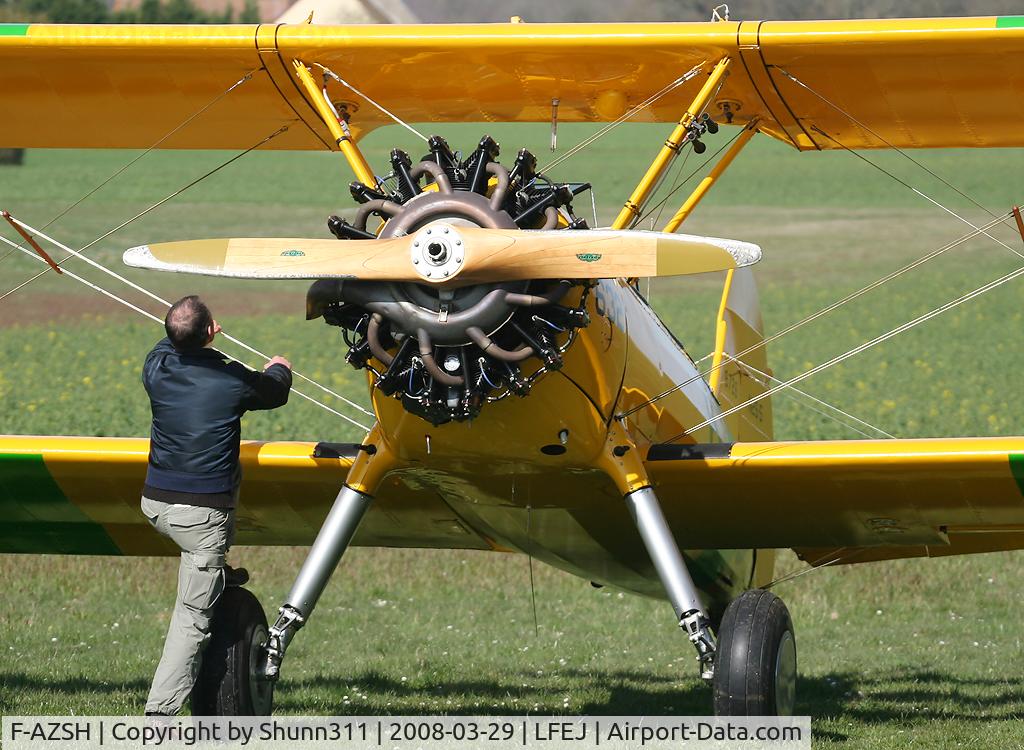 F-AZSH, 1943 Boeing A75N1 C/N 75-8726, Pilot and his machine... Testing propeller...