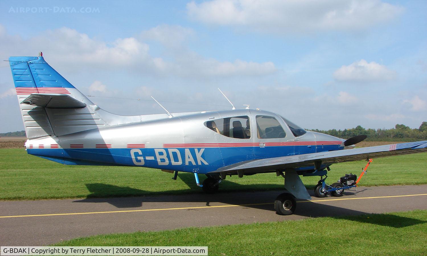 G-BDAK, 1975 Rockwell Commander 112A C/N 252, 1975 Rockwell Commander 112 at a quiet Cambridgeshire  airfield