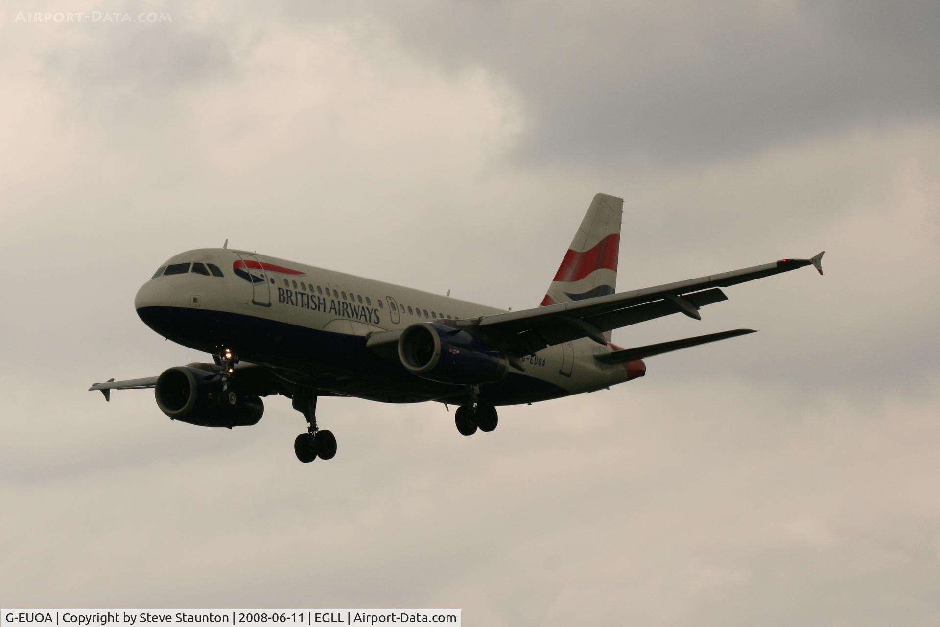 G-EUOA, 2001 Airbus A319-131 C/N 1513, Taken at London Heathrow 11th June 2008