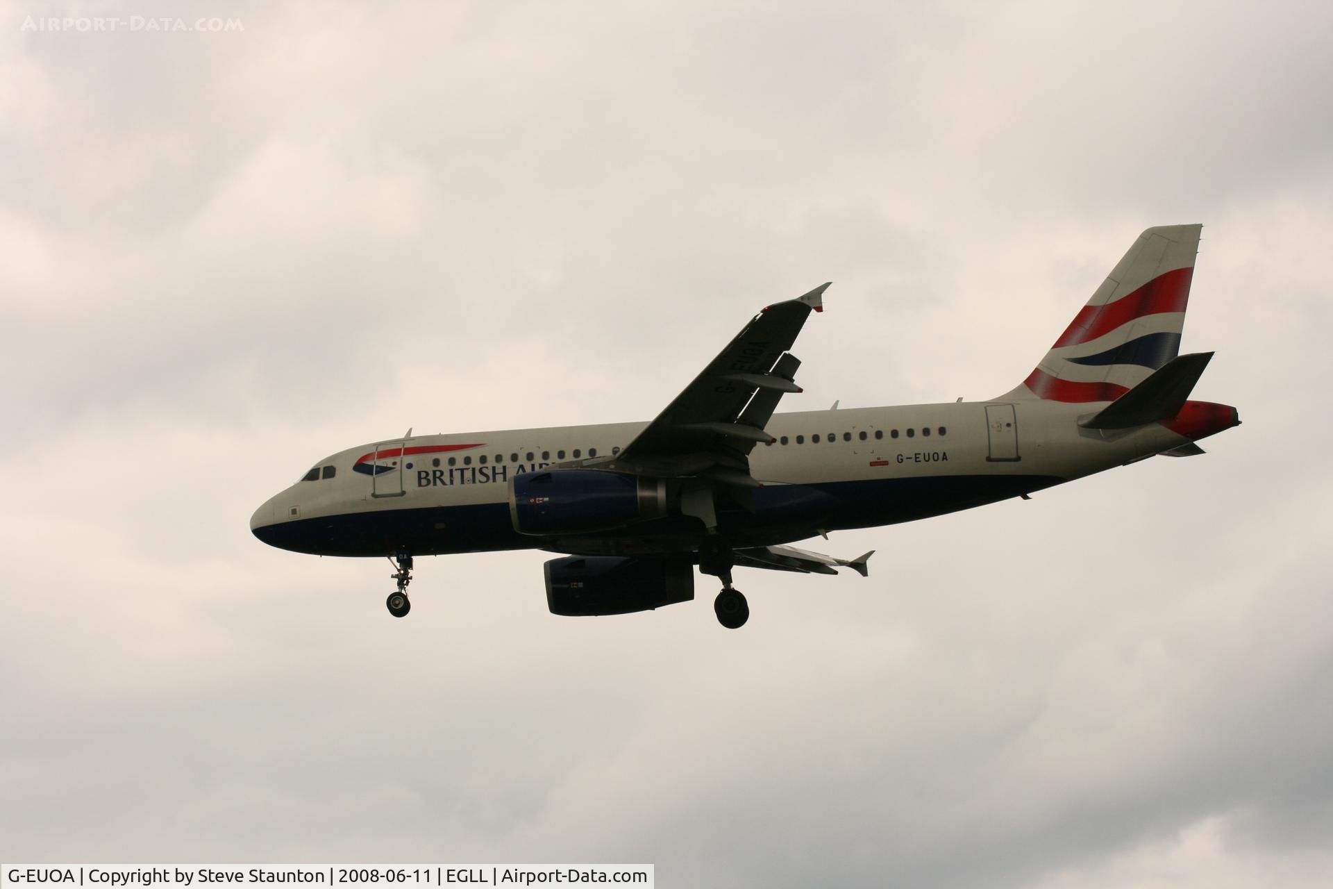 G-EUOA, 2001 Airbus A319-131 C/N 1513, Taken at London Heathrow 11th June 2008