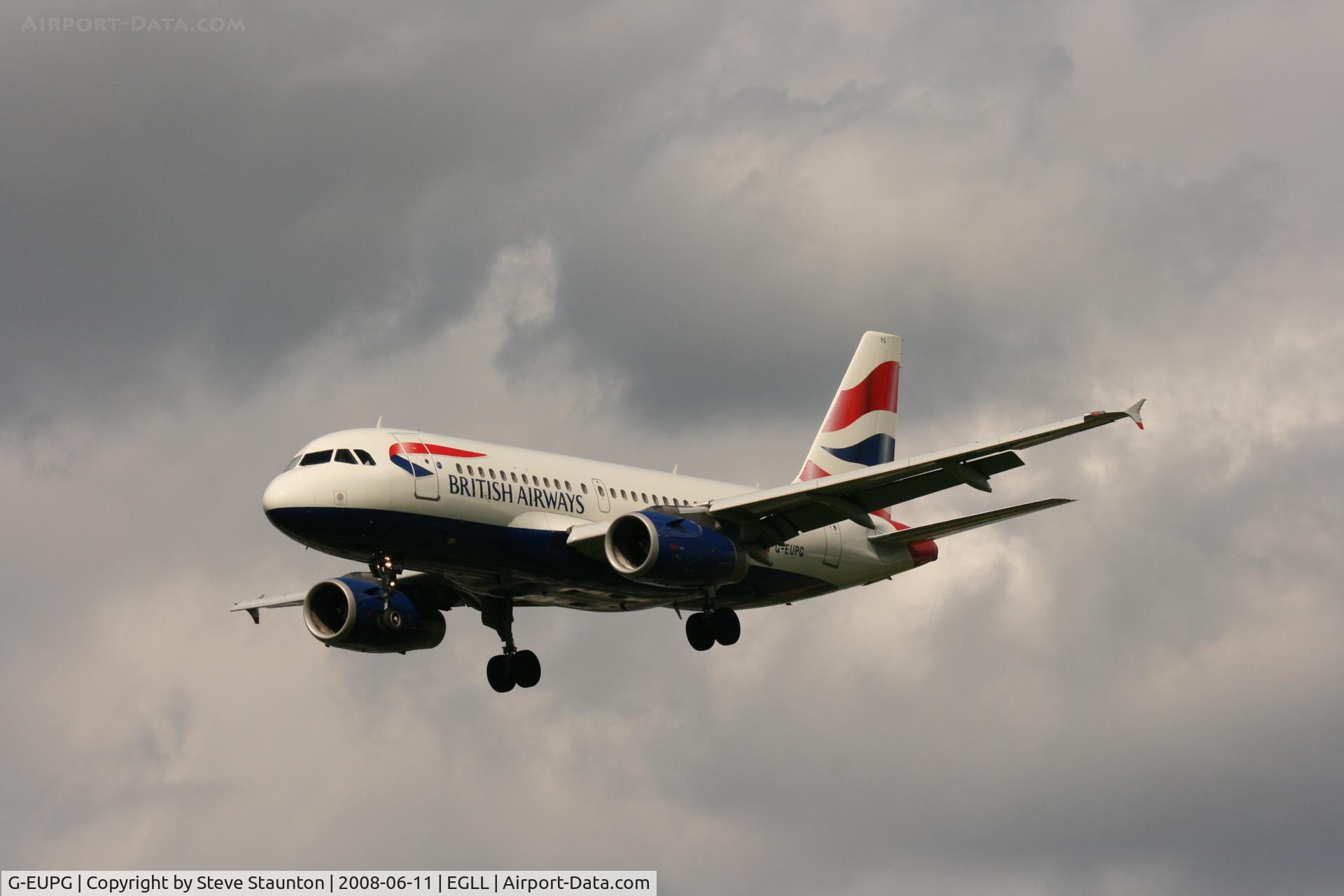 G-EUPG, 2000 Airbus A319-131 C/N 1222, Taken at London Heathrow 11th June 2008