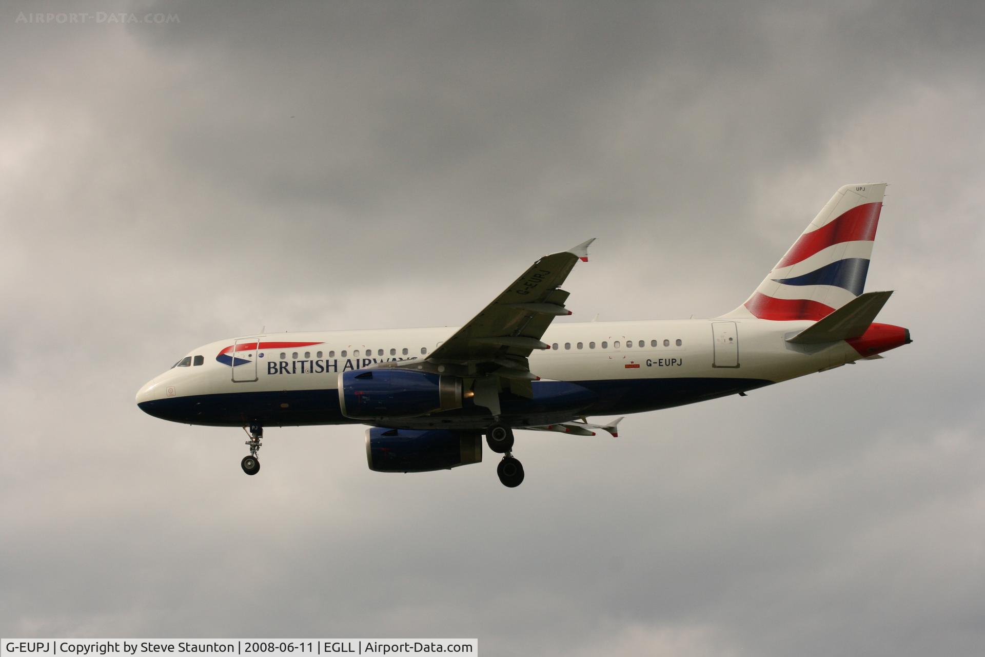 G-EUPJ, 2000 Airbus A319-131 C/N 1232, Taken at London Heathrow 11th June 2008