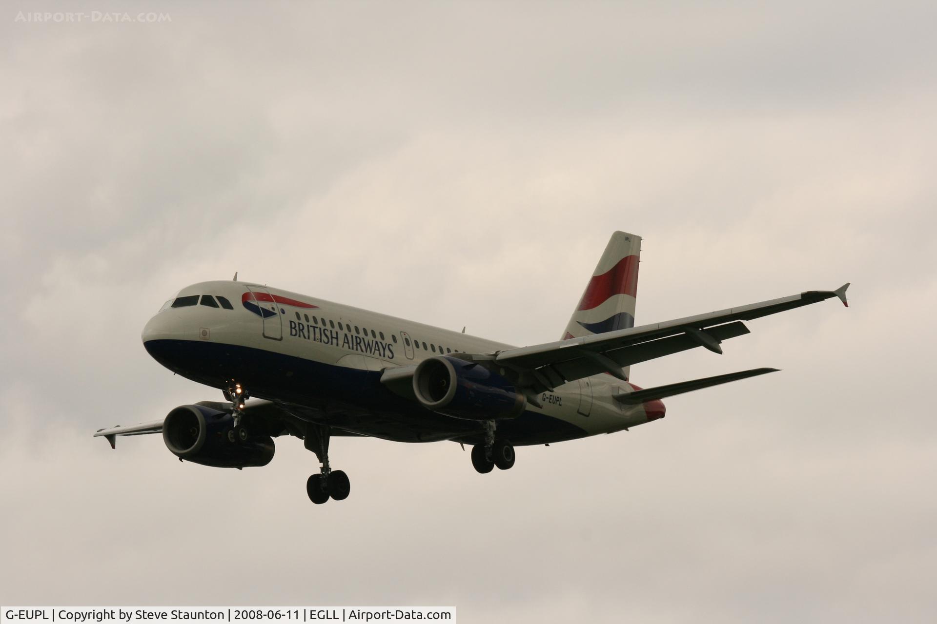 G-EUPL, 2000 Airbus A319-131 C/N 1239, Taken at London Heathrow 11th June 2008