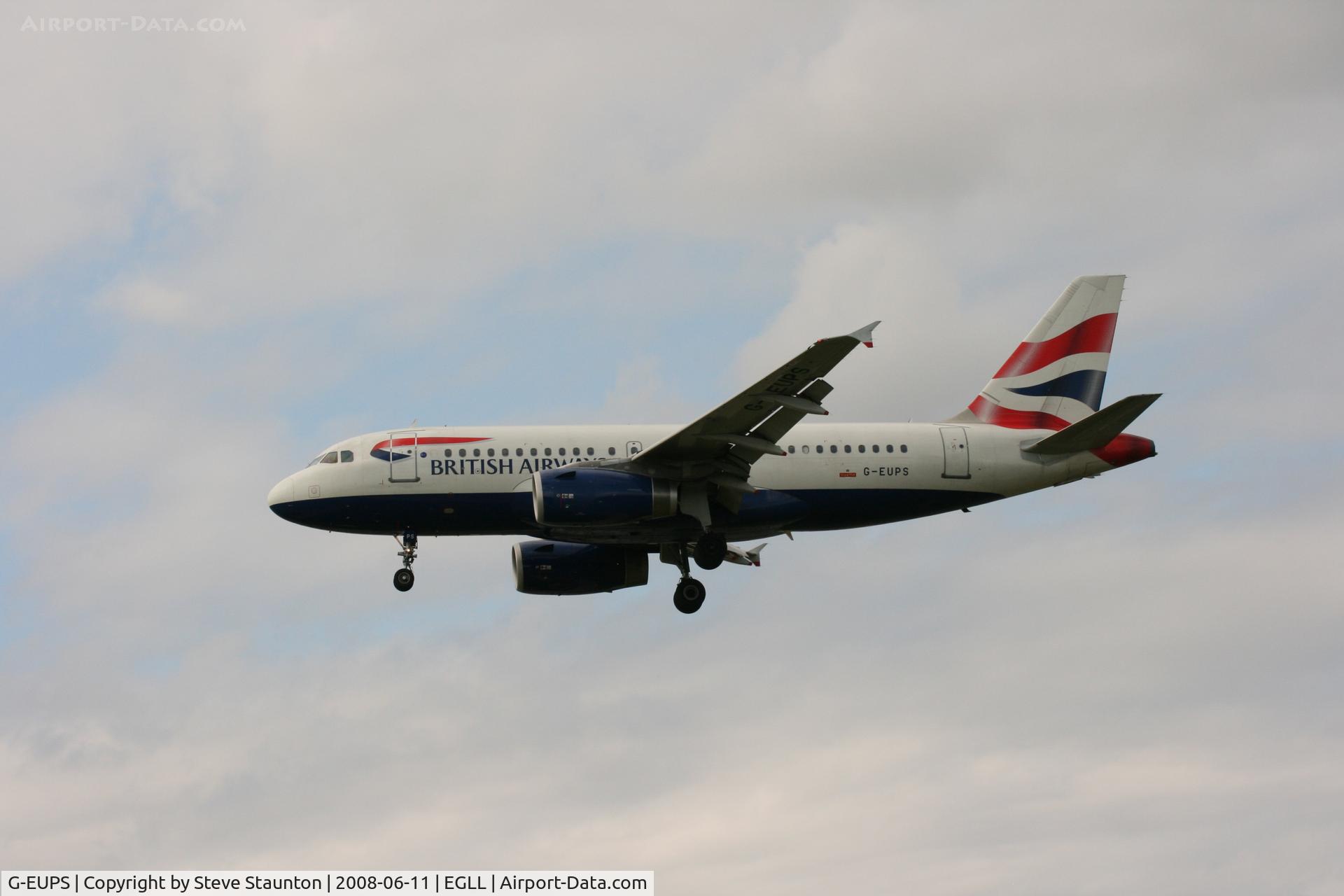 G-EUPS, 2000 Airbus A319-131 C/N 1338, Taken at London Heathrow 11th June 2008