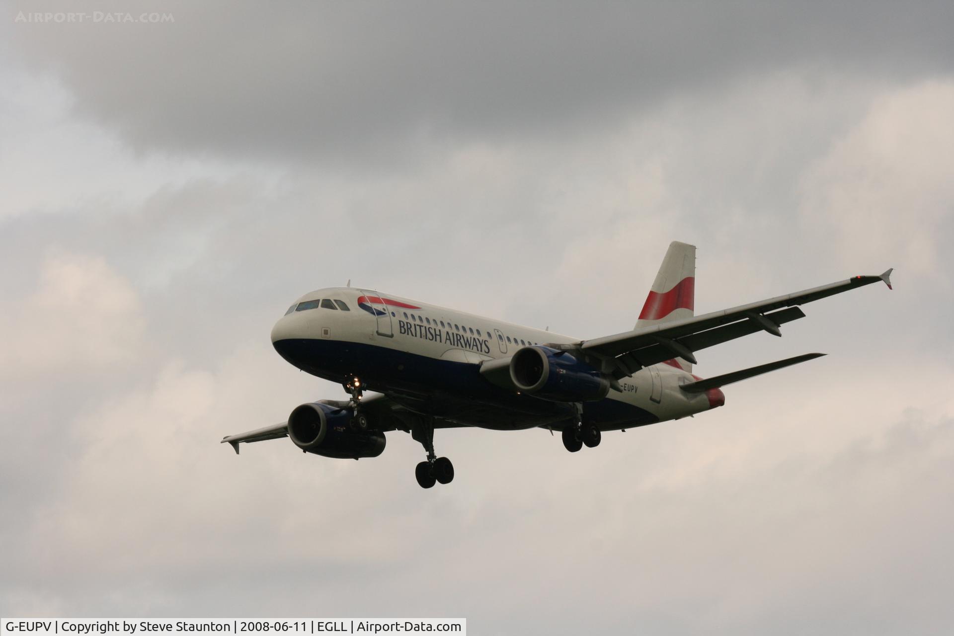 G-EUPV, 2001 Airbus A319-131 C/N 1423, Taken at London Heathrow 11th June 2008